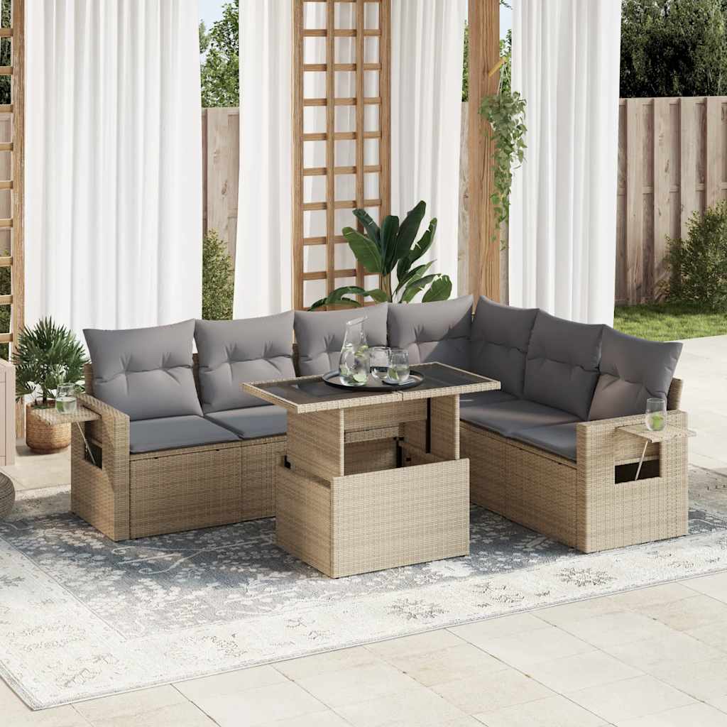 Sofasæt Til Haven 7 Dele Med Hynder Polyrattan - Variant 3326490