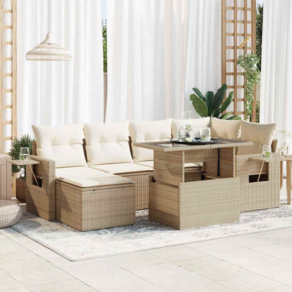 Sofasæt Til Haven 7 Dele Med Hynder Polyrattan - Hovedbillede