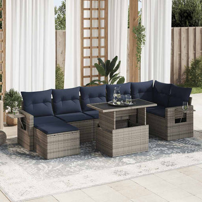 Sofasæt til Haven 8 Dele med Hynder Polyrattan Akacietræ - hovedbillede