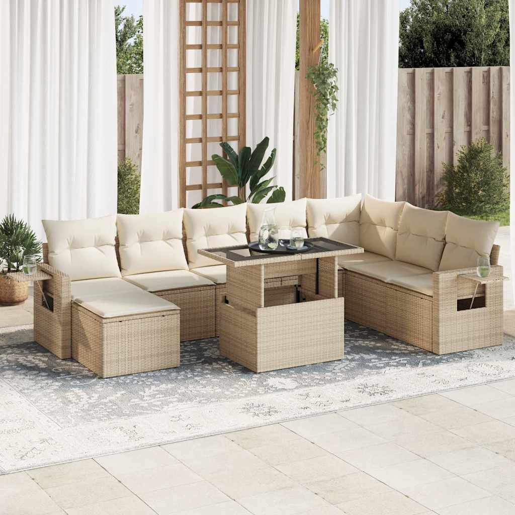 Sofasæt Til Haven 9 Dele Med Hynder Polyrattan - Hovedbillede