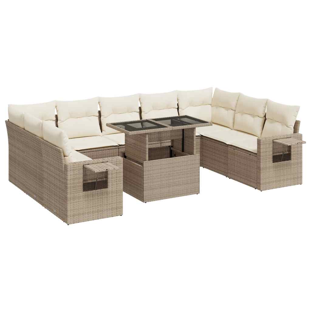 Sofasæt Til Haven 10 Dele Med Hynder Polyrattan - Billede 2