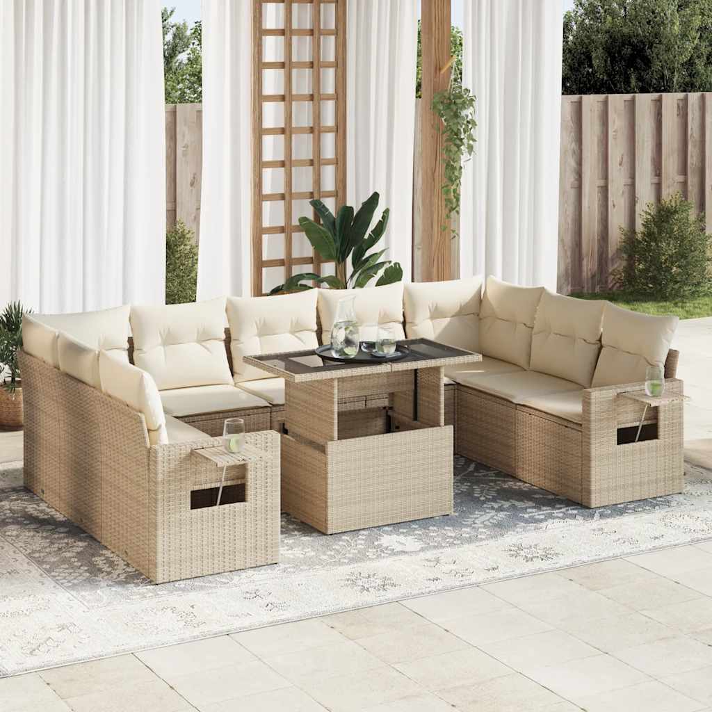 Sofasæt Til Haven 10 Dele Med Hynder Polyrattan - Hovedbillede