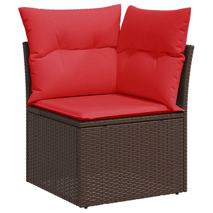 Sofasæt til Haven 10 Dele med Hynder Polyrattan Akacietræ Brun - billede 4