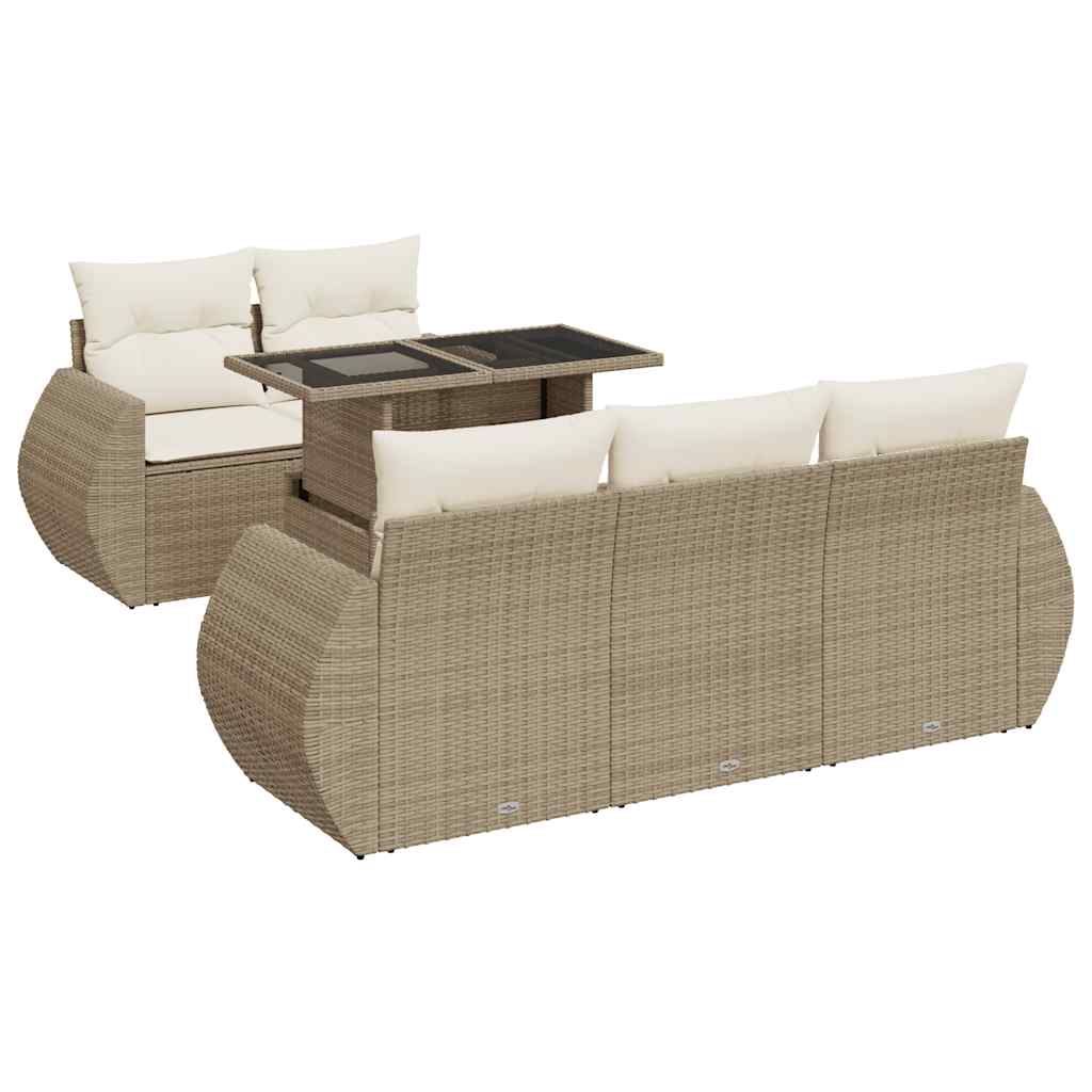 Sofasæt Til Haven 6 Dele Med Hynder Polyrattan - Billede 2