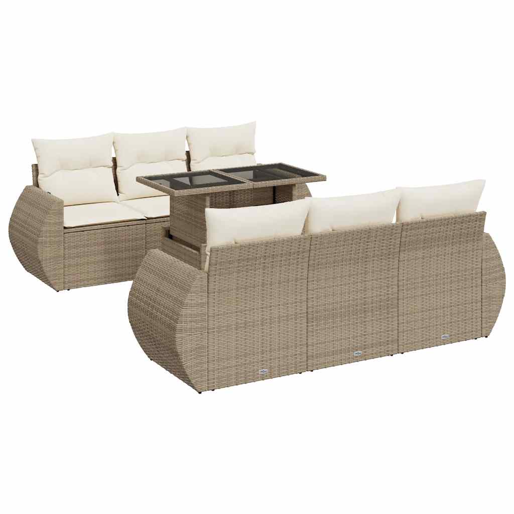 Sofasæt Til Haven 7 Dele Med Hynder Polyrattan - Billede 2