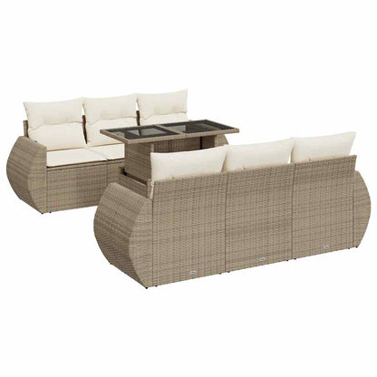 Sofasæt Til Haven 7 Dele Med Hynder Polyrattan - Billede 2