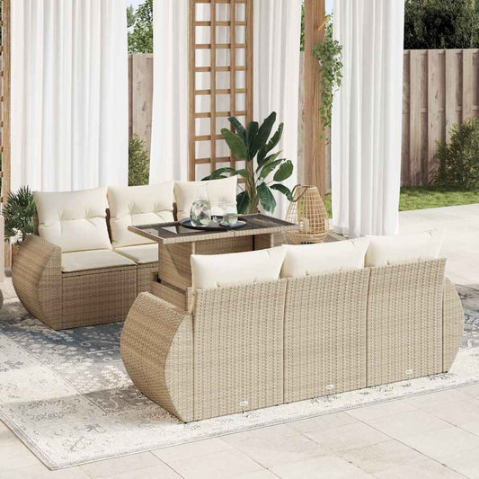 Sofasæt Til Haven 7 Dele Med Hynder Polyrattan - Hovedbillede
