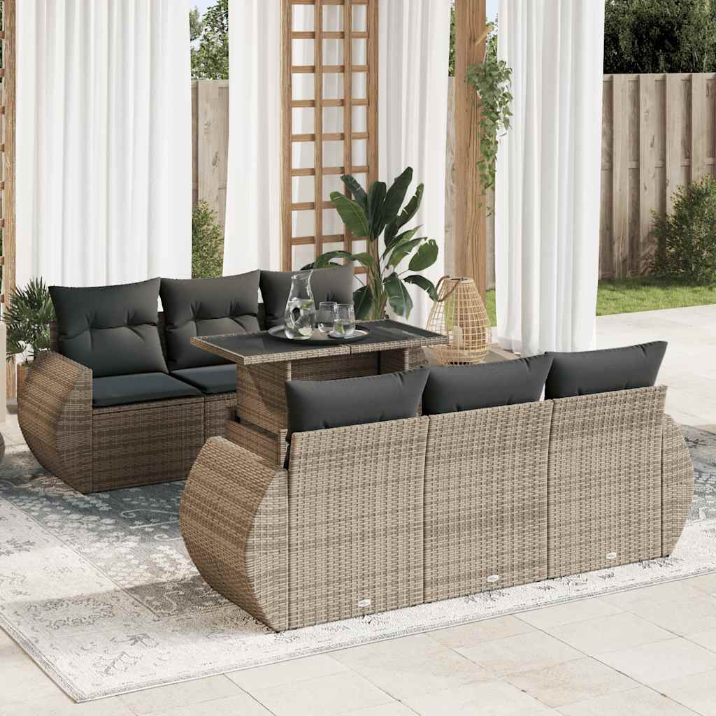Sofasæt Til Haven 7 Dele Med Hynder Polyrattan - Variant 3326581