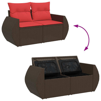 Sofasæt til Haven 7 Dele med Hynder Polyrattan Akacietræ Brun - billede 6