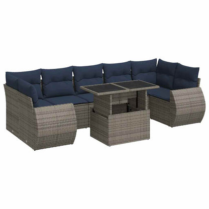 Sofasæt til Haven 8 Dele med Hynder Polyrattan Akacietræ - billede 2