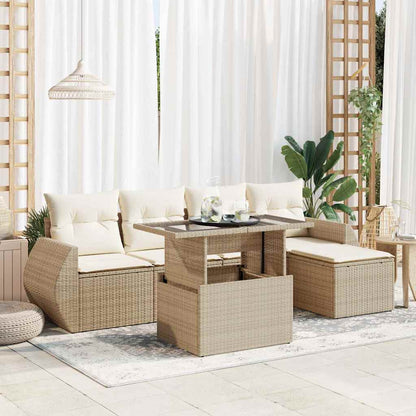 Sofasæt Til Haven 6 Dele Med Hynder Polyrattan - Hovedbillede