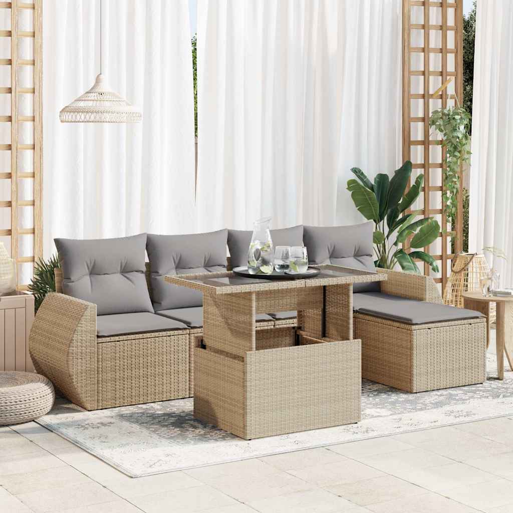 Sofasæt Til Haven 6 Dele Med Hynder Polyrattan - Variant 3326620