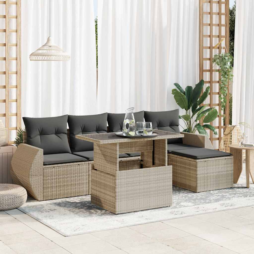 Sofasæt Til Haven 6 Dele Med Hynder Polyrattan - Variant 3326623