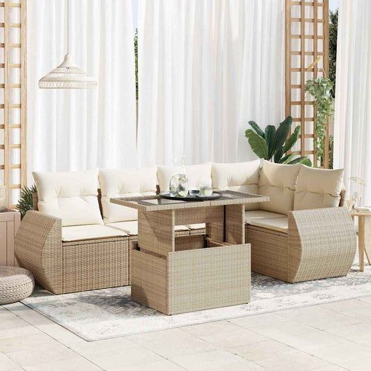 Sofasæt Til Haven 6 Dele Med Hynder Polyrattan - Hovedbillede
