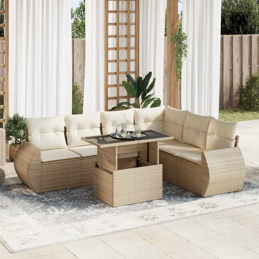Sofasæt Til Haven 7 Dele Med Hynder Polyrattan - Hovedbillede