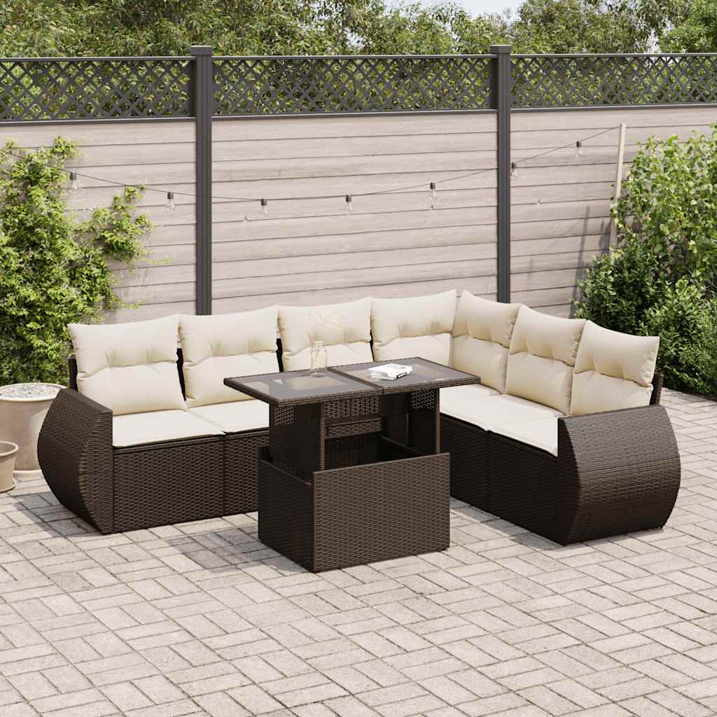 Sofasæt Til Haven 7 Dele Med Hynder Polyrattan - Variant 3326654