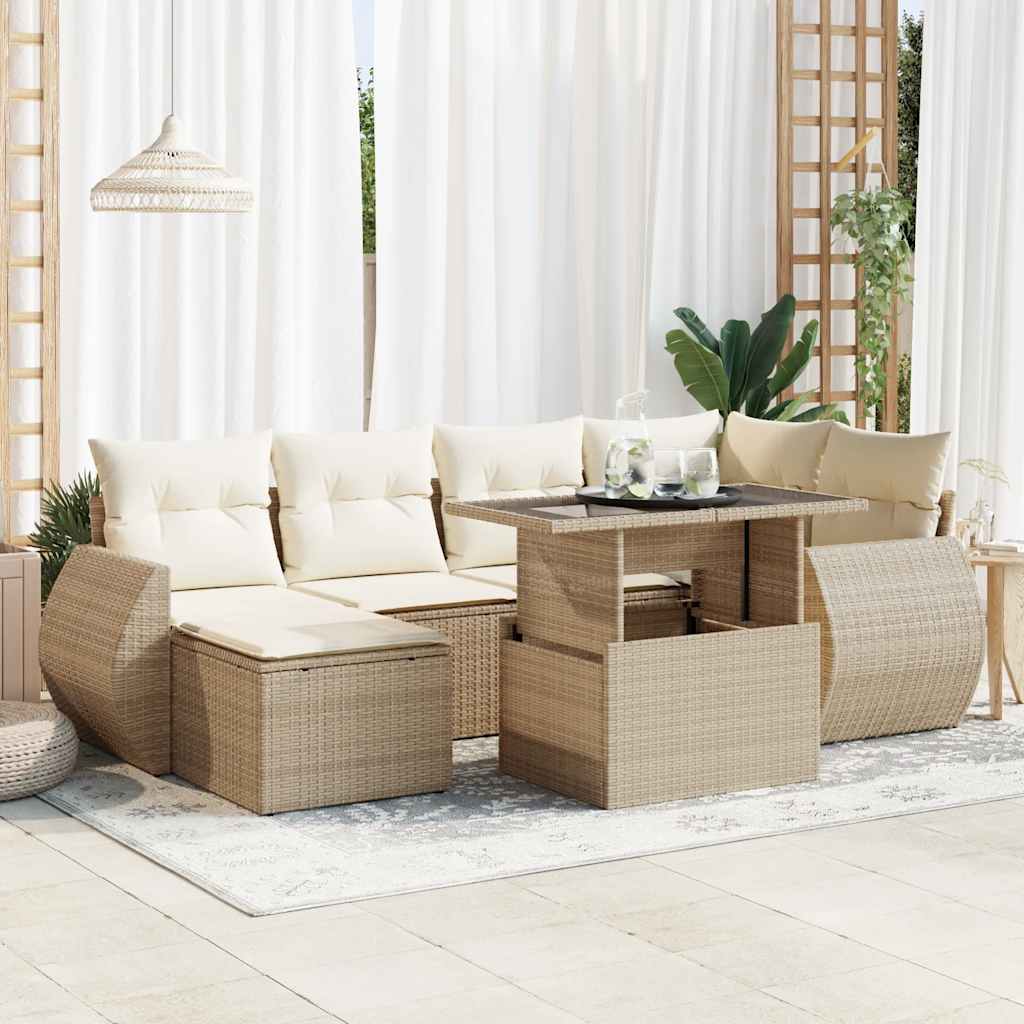 Sofasæt Til Haven 7 Dele Med Hynder Polyrattan - Hovedbillede