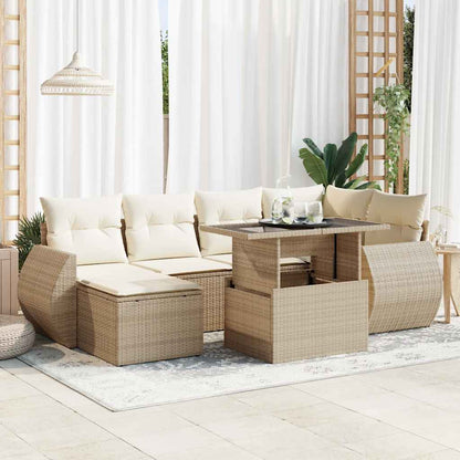 Sofasæt Til Haven 7 Dele Med Hynder Polyrattan - Hovedbillede