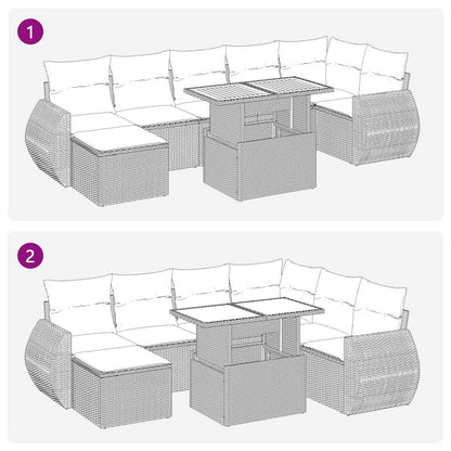 Sofasæt til Haven 8 Dele med Hynder Polyrattan Akacietræ - billede 8
