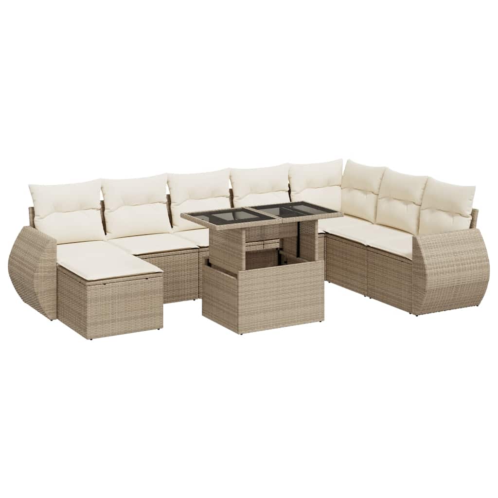 Sofasæt Til Haven 9 Dele Med Hynder Polyrattan - Billede 2