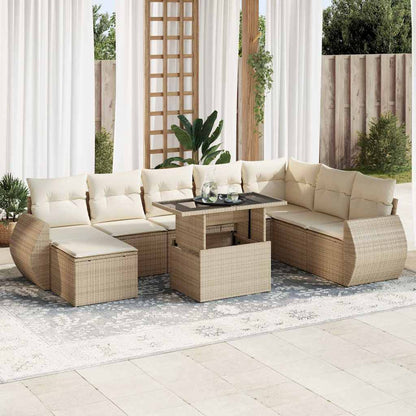 Sofasæt Til Haven 9 Dele Med Hynder Polyrattan - Hovedbillede