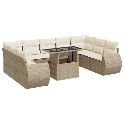 Sofasæt Til Haven 10 Dele Med Hynder Polyrattan - Billede 2