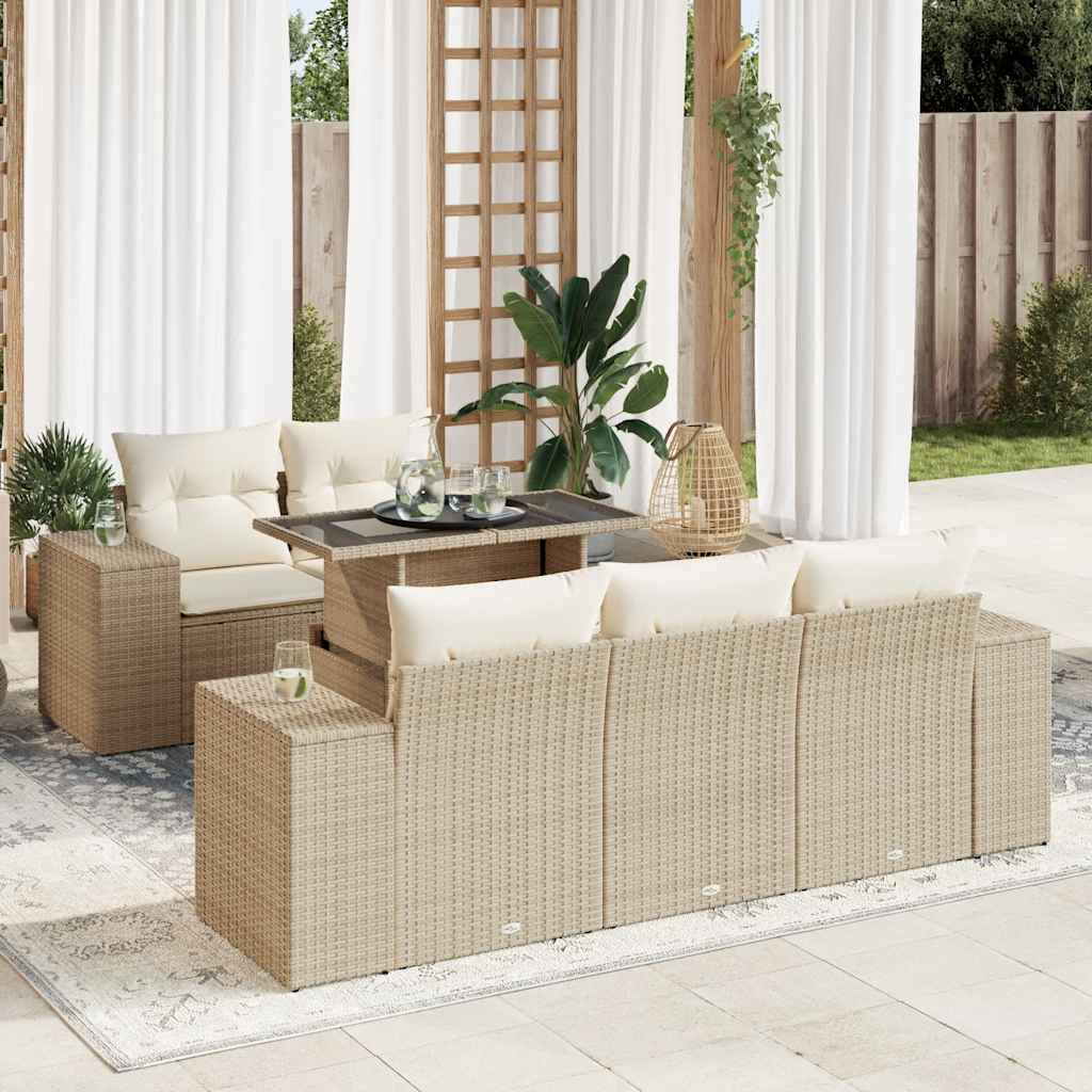 Sofasæt Til Haven 6 Dele Med Hynder Polyrattan - Hovedbillede