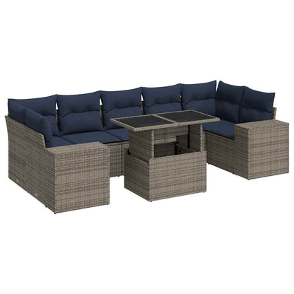 Sofasæt til Haven 8 Dele med Hynder Polyrattan Akacietræ - billede 2