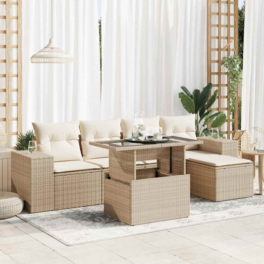 Sofasæt Til Haven 6 Dele Med Hynder Polyrattan - Hovedbillede