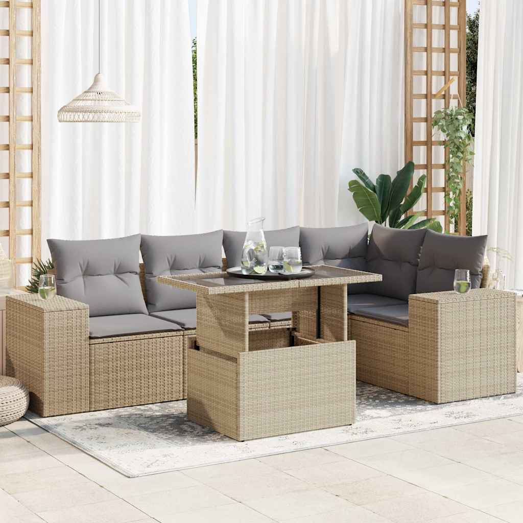 Sofasæt Til Haven 6 Dele Med Hynder Polyrattan - Variant 3326800