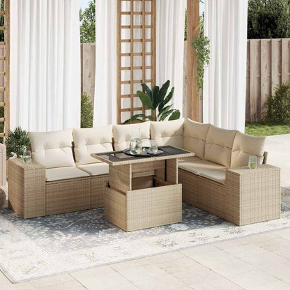 Sofasæt Til Haven 7 Dele Med Hynder Polyrattan - Hovedbillede