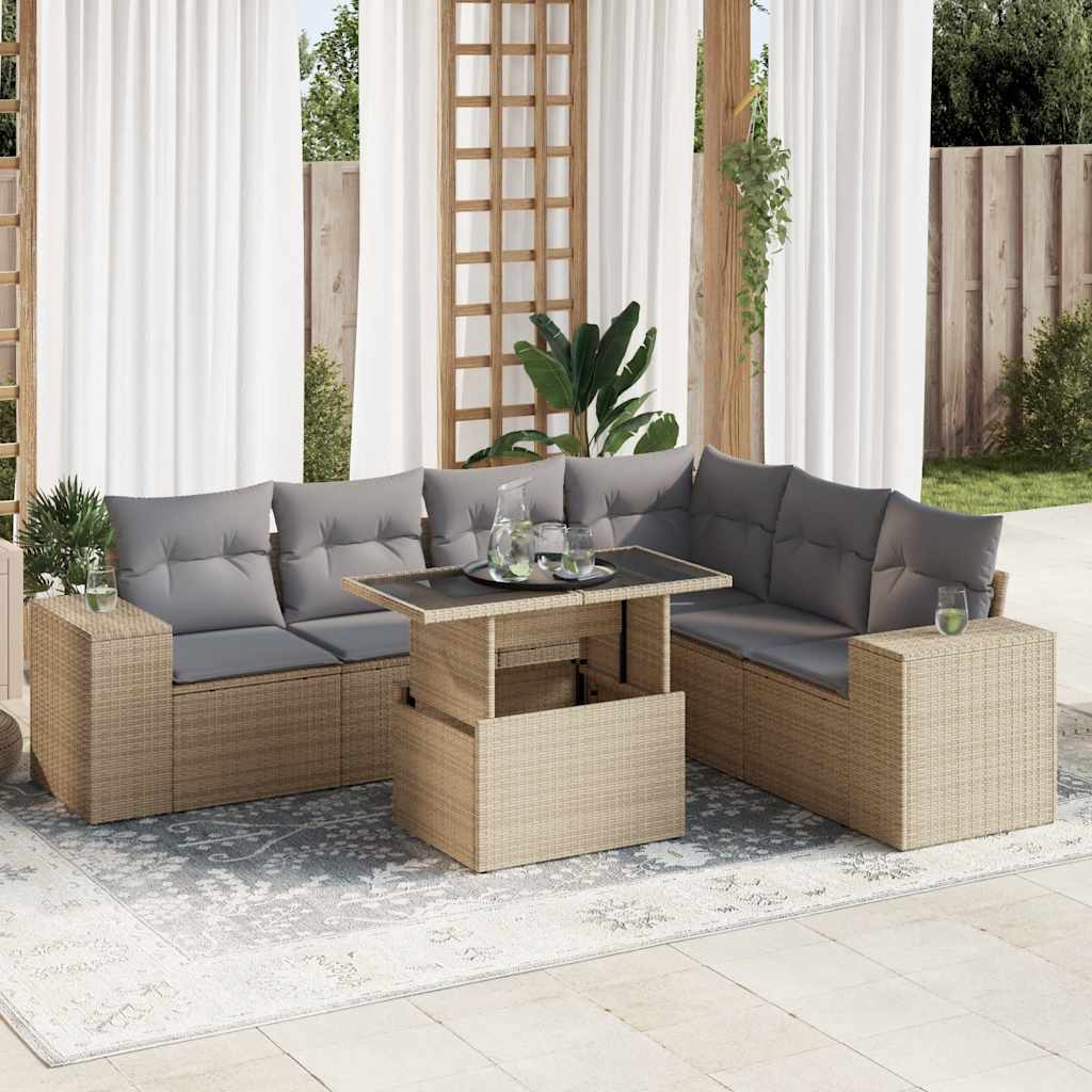 Sofasæt Til Haven 7 Dele Med Hynder Polyrattan - Variant 3326810