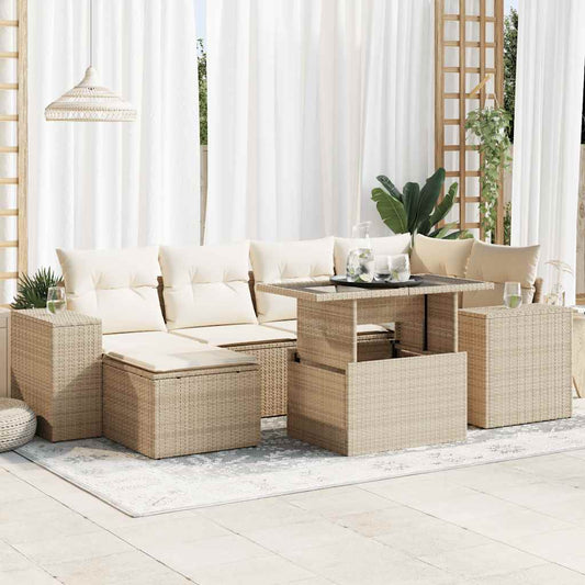 Sofasæt Til Haven 7 Dele Med Hynder Polyrattan - Hovedbillede