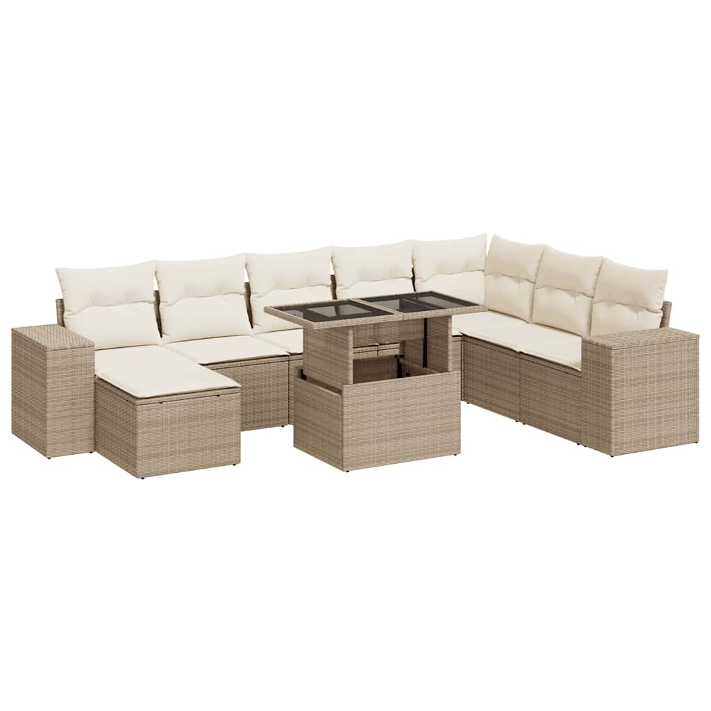 Sofasæt Til Haven 9 Dele Med Hynder Polyrattan - Billede 2