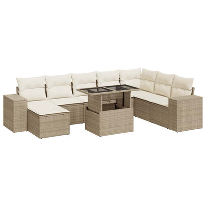 Sofasæt Til Haven 9 Dele Med Hynder Polyrattan - Billede 2