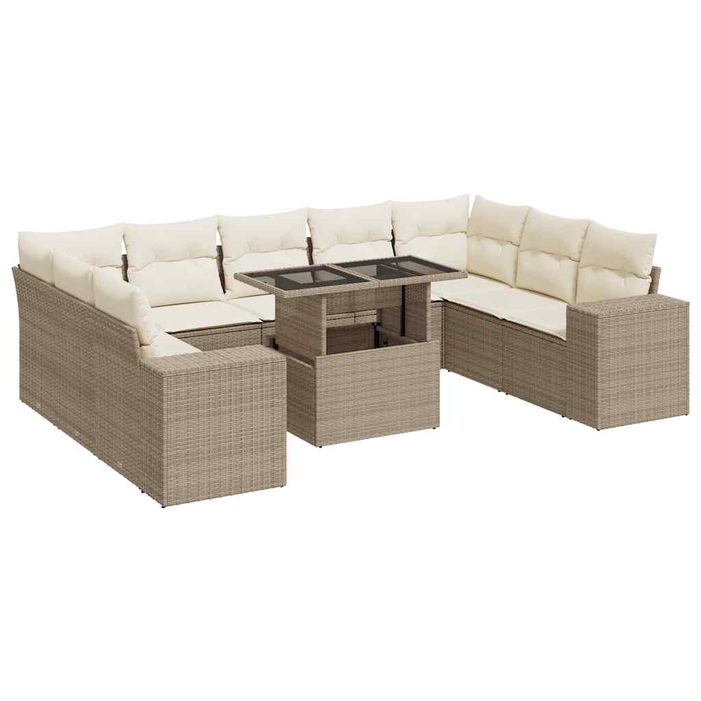 Sofasæt Til Haven 10 Dele Med Hynder Polyrattan - Billede 2
