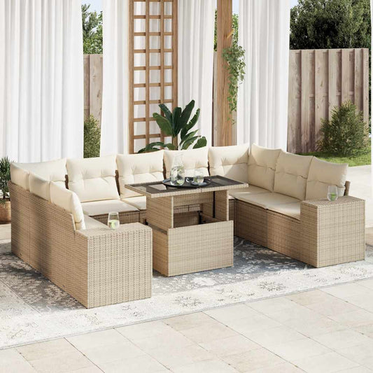 Sofasæt Til Haven 10 Dele Med Hynder Polyrattan - Hovedbillede