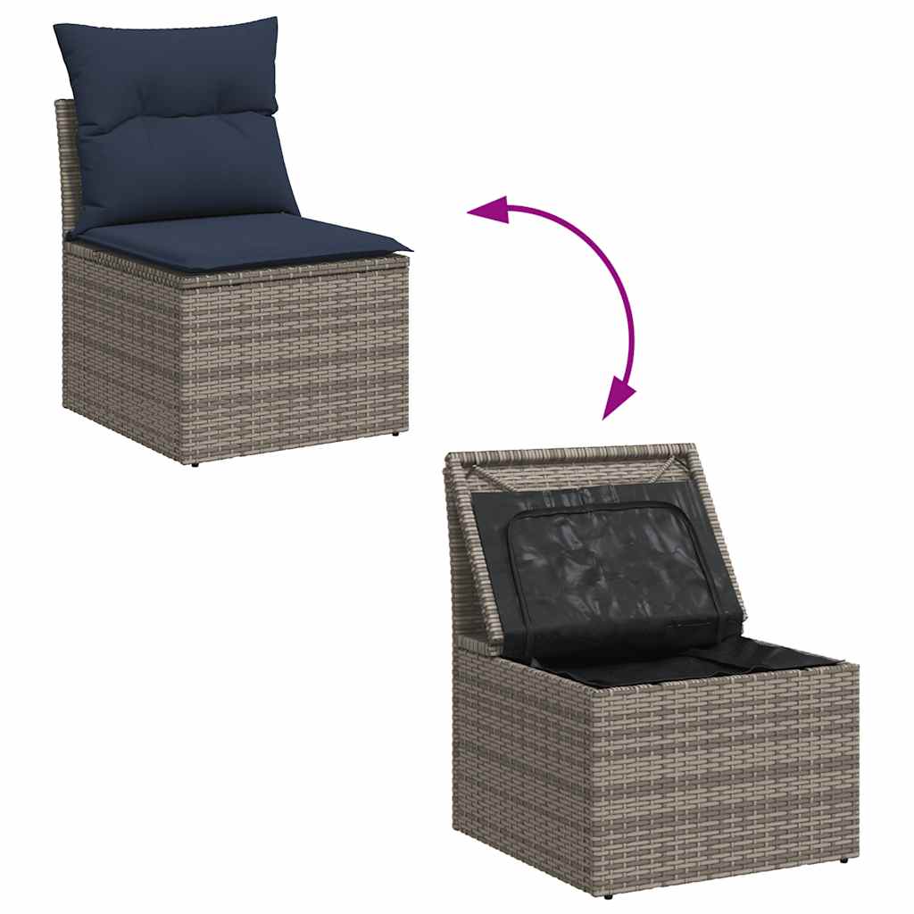 Sofasæt til Haven 8 Dele med Hynder Polyrattan Grå - billede 7