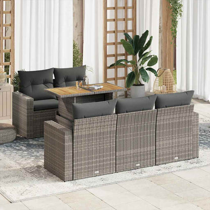 Sofasæt Til Haven 6 Dele Med Hynder Polyrattan - Variant 3326993