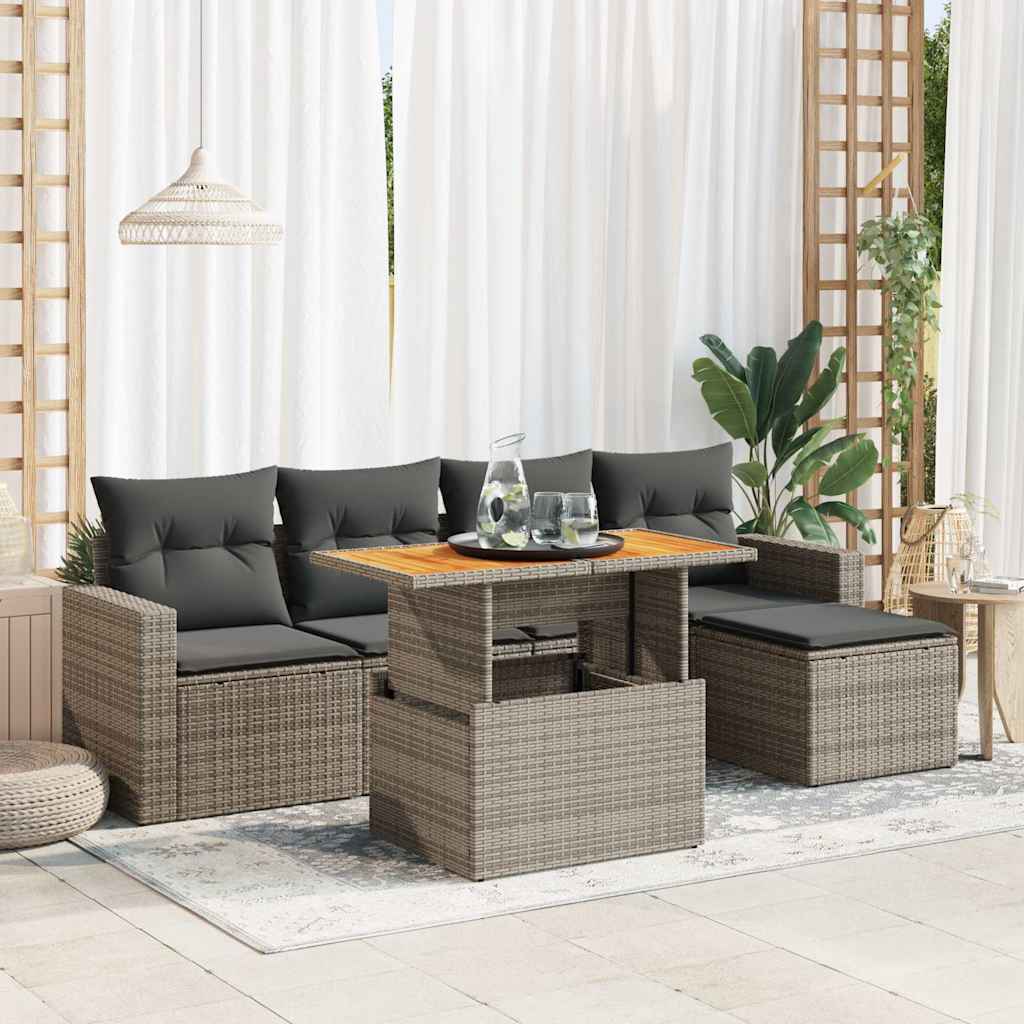 Sofasæt Til Haven 6 Dele Med Hynder Polyrattan - Variant 3327028