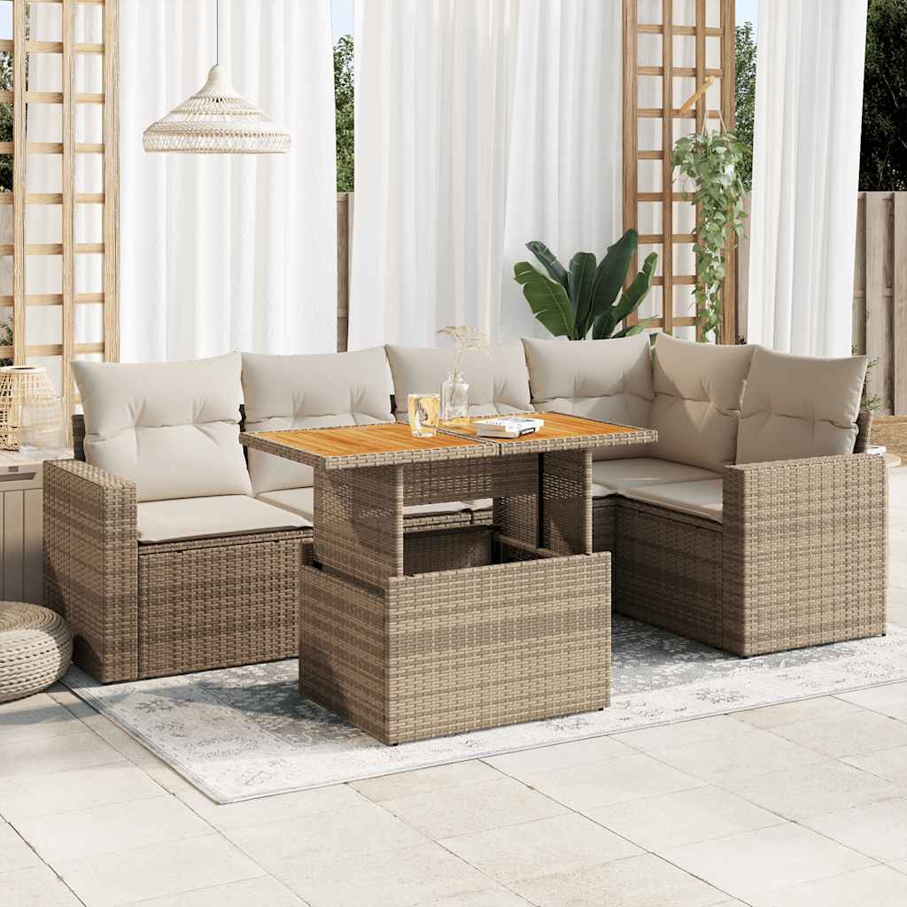 Sofasæt Til Haven 6 Dele Med Hynder Polyrattan - Variant 3327040
