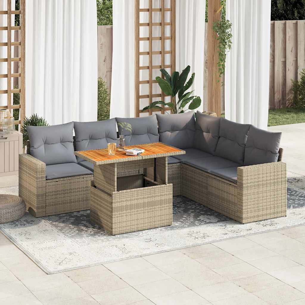 Sofasæt Til Haven 7 Dele Med Hynder Polyrattan - Variant 3327048