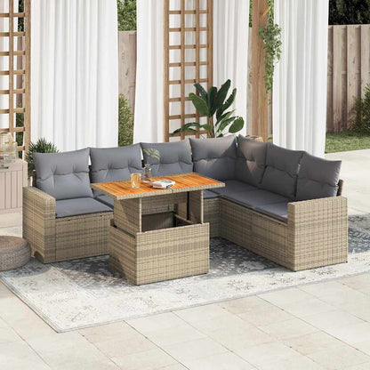 Sofasæt Til Haven 7 Dele Med Hynder Polyrattan - Variant 3327048