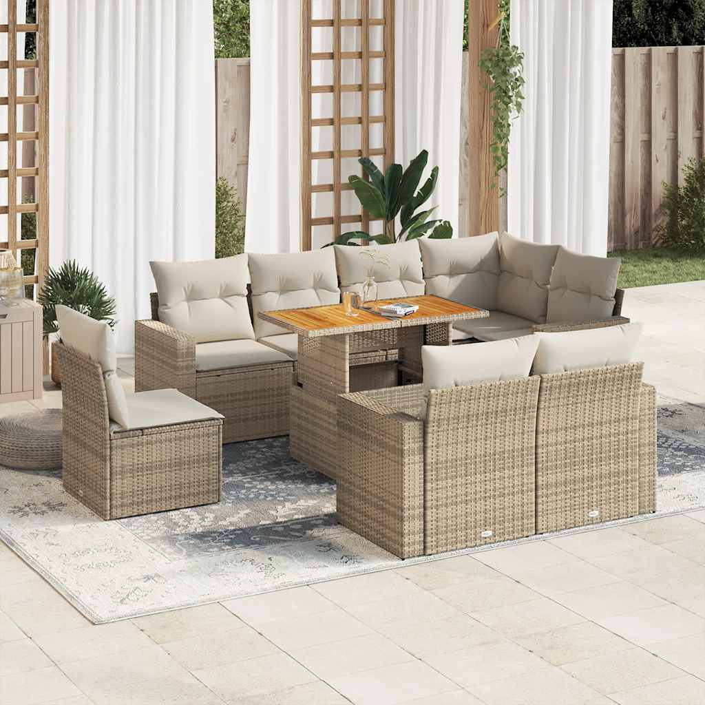 Sofasæt Til Haven 9 Dele Med Hynder Polyrattan - Hovedbillede