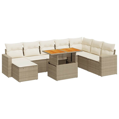 Sofasæt Til Haven 9 Dele Med Hynder Polyrattan - Billede 2