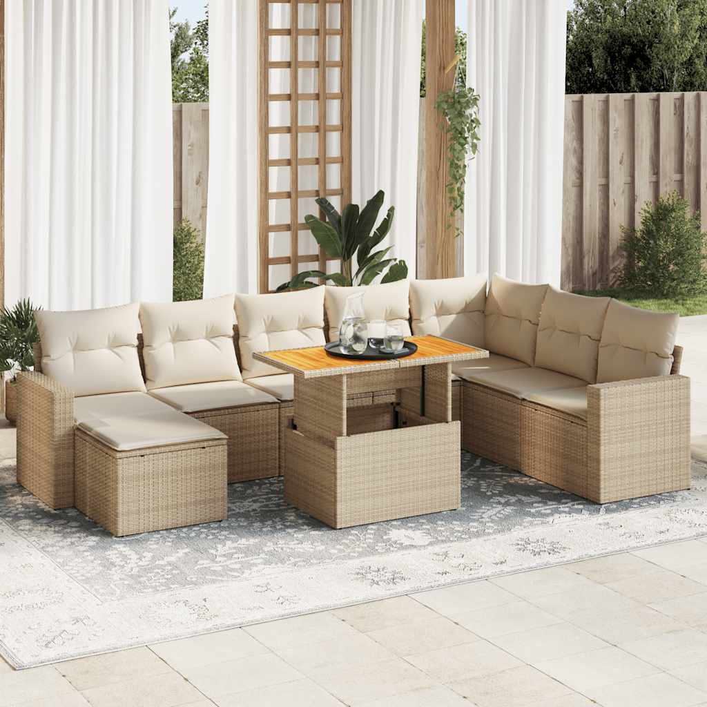 Sofasæt Til Haven 9 Dele Med Hynder Polyrattan - Hovedbillede