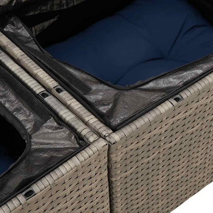 Loungesæt til Haven 11 Dele med Hynder Polyrattan Grå - billede 12