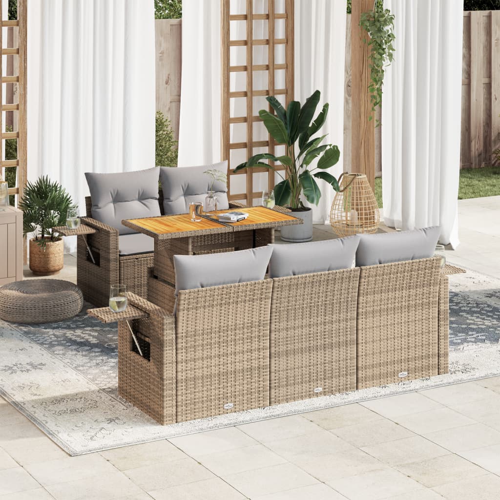 Sofasæt Til Haven 6 Dele Med Hynder Polyrattan - Variant 3327104