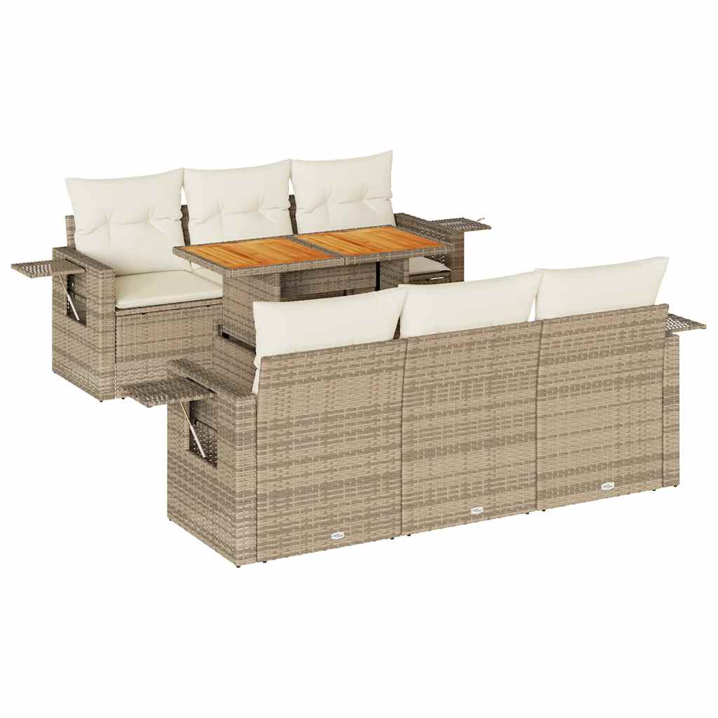 Sofasæt Til Haven 7 Dele Med Hynder Polyrattan - Billede 2