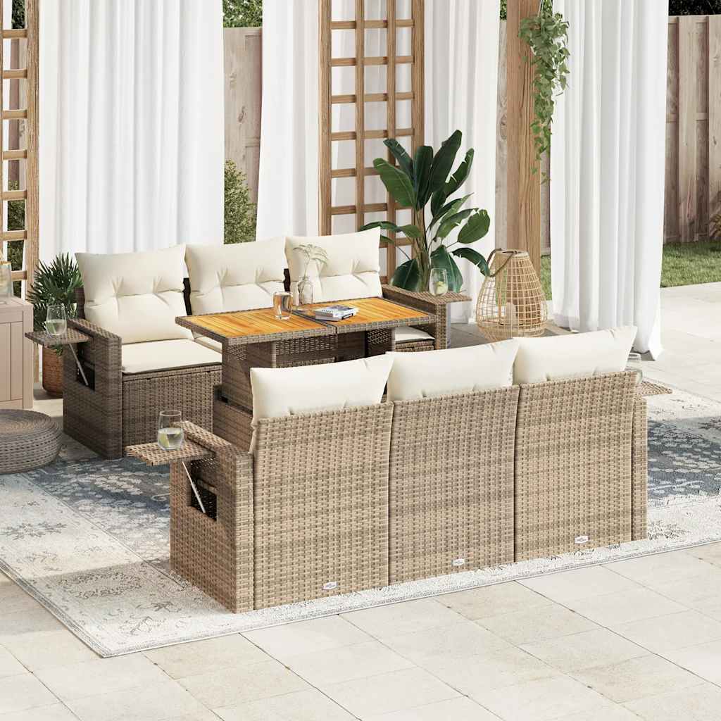 Sofasæt Til Haven 7 Dele Med Hynder Polyrattan - Hovedbillede